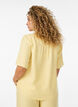Overhemd blouse met V-hals en korte mouwen, Geel, Model image number 2