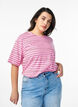 Gestreepte T-shirt, Roze, Model image number 0