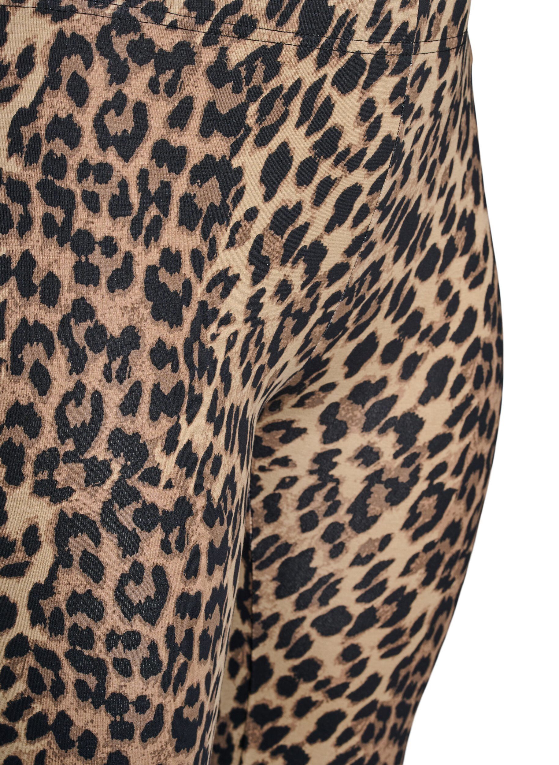 Zizzi Viscose leggings met zebraprint, Bruin, Packshot image number 2