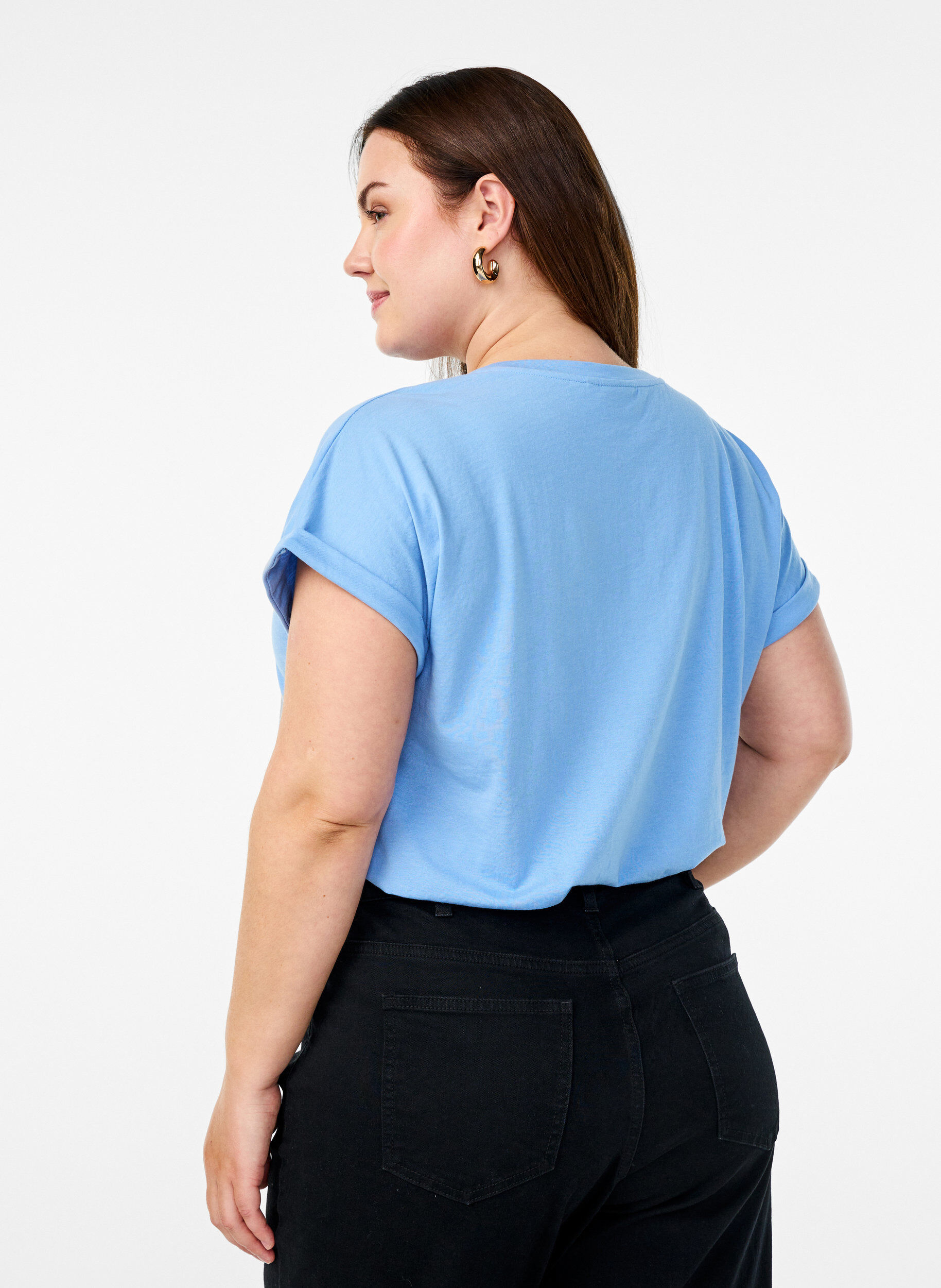 Zizzi Tweepack T-shirts met korte mouwen, Blauw, Model image number 2