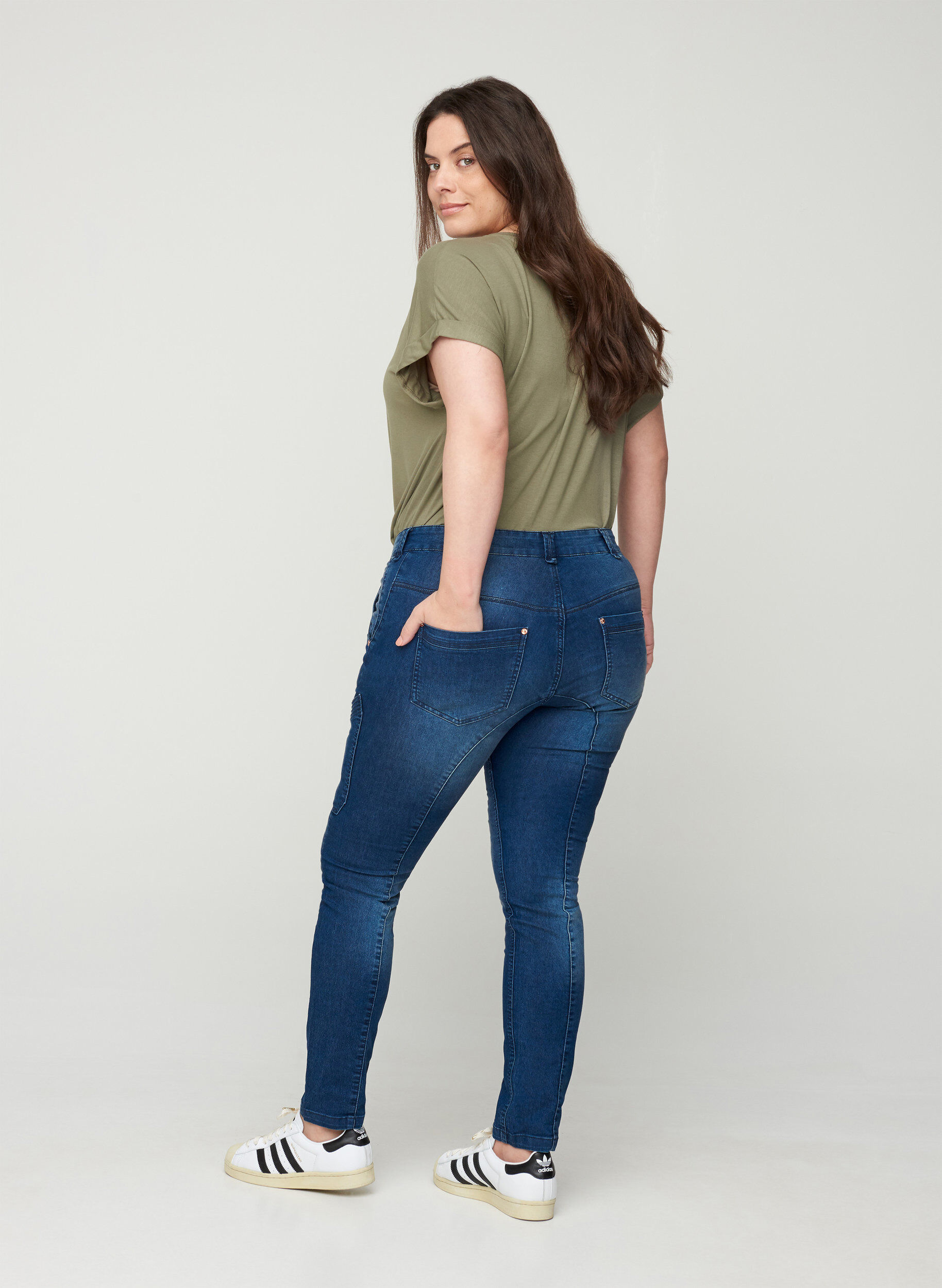 Zizzi Sanna-jeans, Blue denim, Model image number 0
