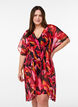 Strand kimono met print, Rood, Model image number 0
