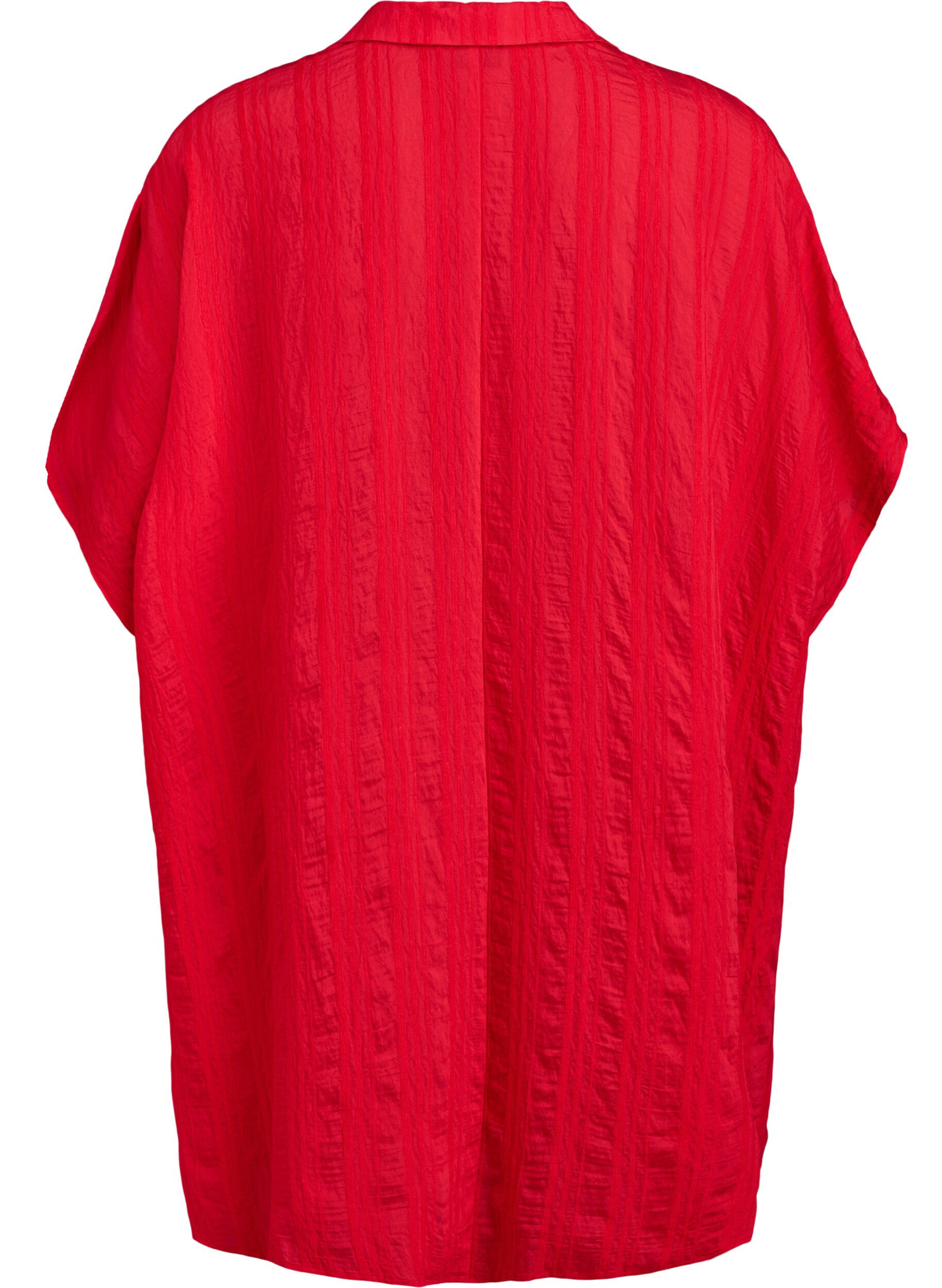 Zizzi Strand kaftan met kraag en knoopsluiting, Rood, Packshot image number 1