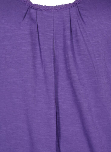 Katoenen top met kanten rand, Deep Lavender, Packshot image number 2