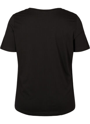 Katoenen t-shirt met korte mouwen en print, Black/Magnificent, Packshot image number 1
