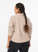 Jersey blouse met kraag en V-hals, Beige, Model image number 2