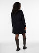 Gebreide jurk in katoen-viscose blend, Zwart, Model image number 2