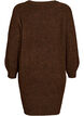Jumper jurk met grote bloem applicatie, Bruin, Packshot image number 1