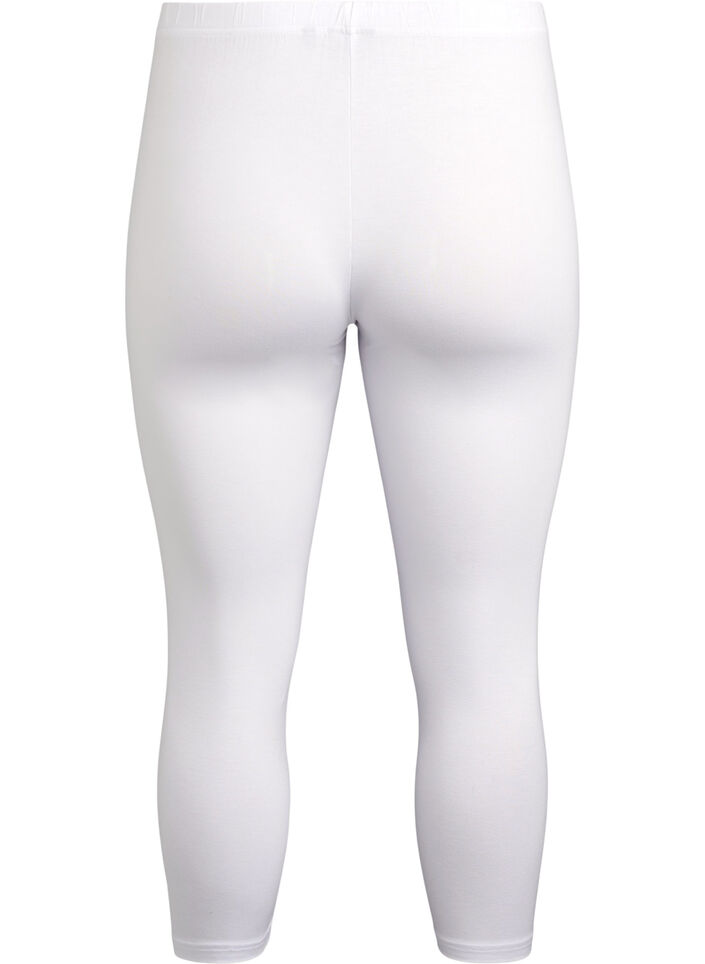 Basic 3/4 legging in viscose, Wit, Packshot image number 1