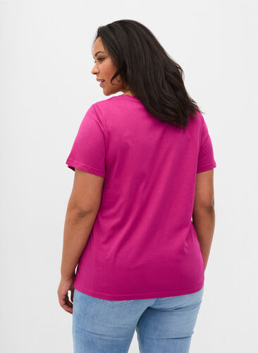 Katoenen t-shirt met print , Festival Fuchsia WAY, Model image number 1