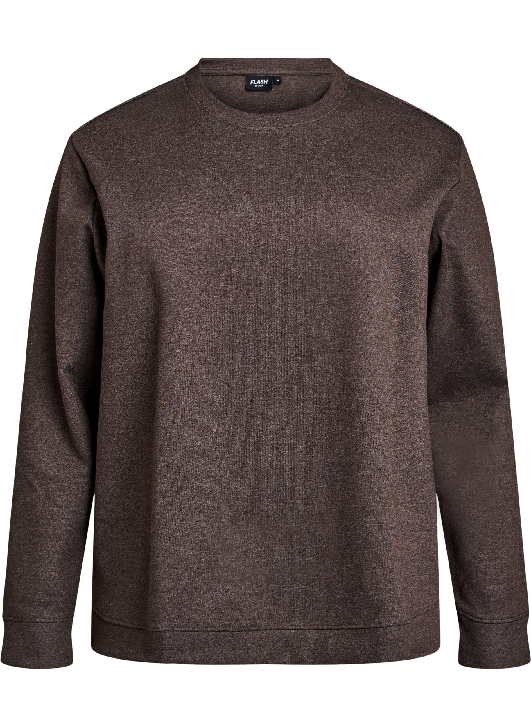 ZizziSweatshirt met ronde hals, Bruin, Packshot image number 0
