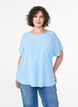 Blouse met korte mouwen en een ronde halslijn, Blauw, Model image number 0