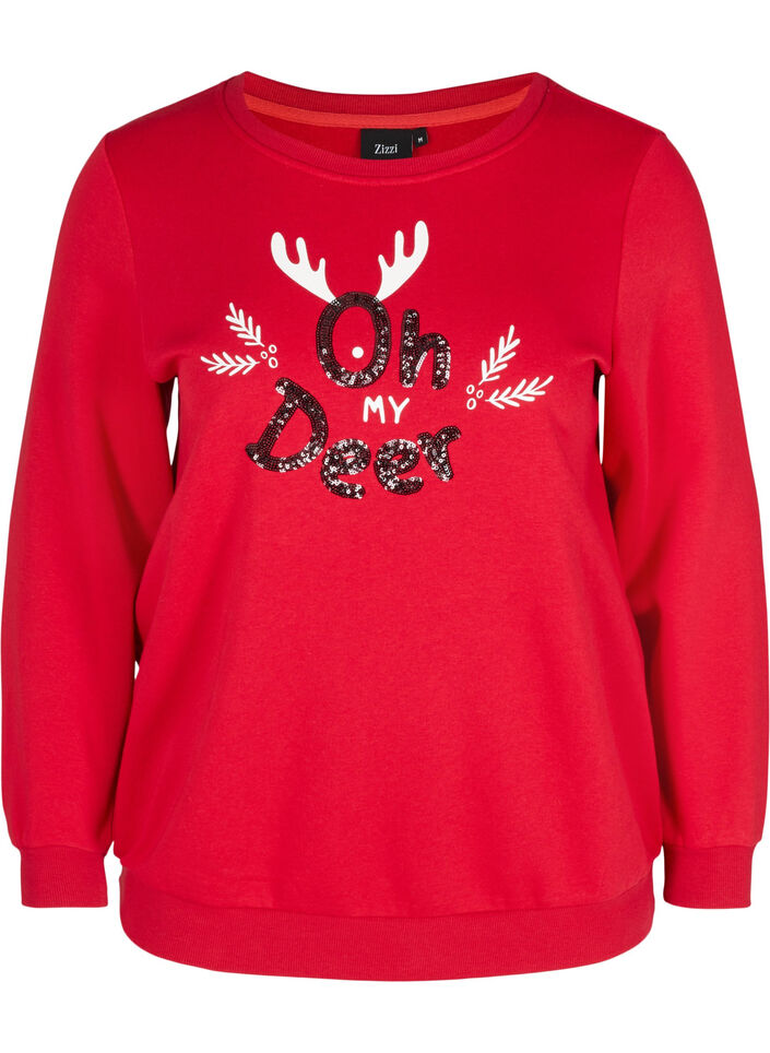 Kerst sweatshirt, Red Oh Deer, Packshot image number 0