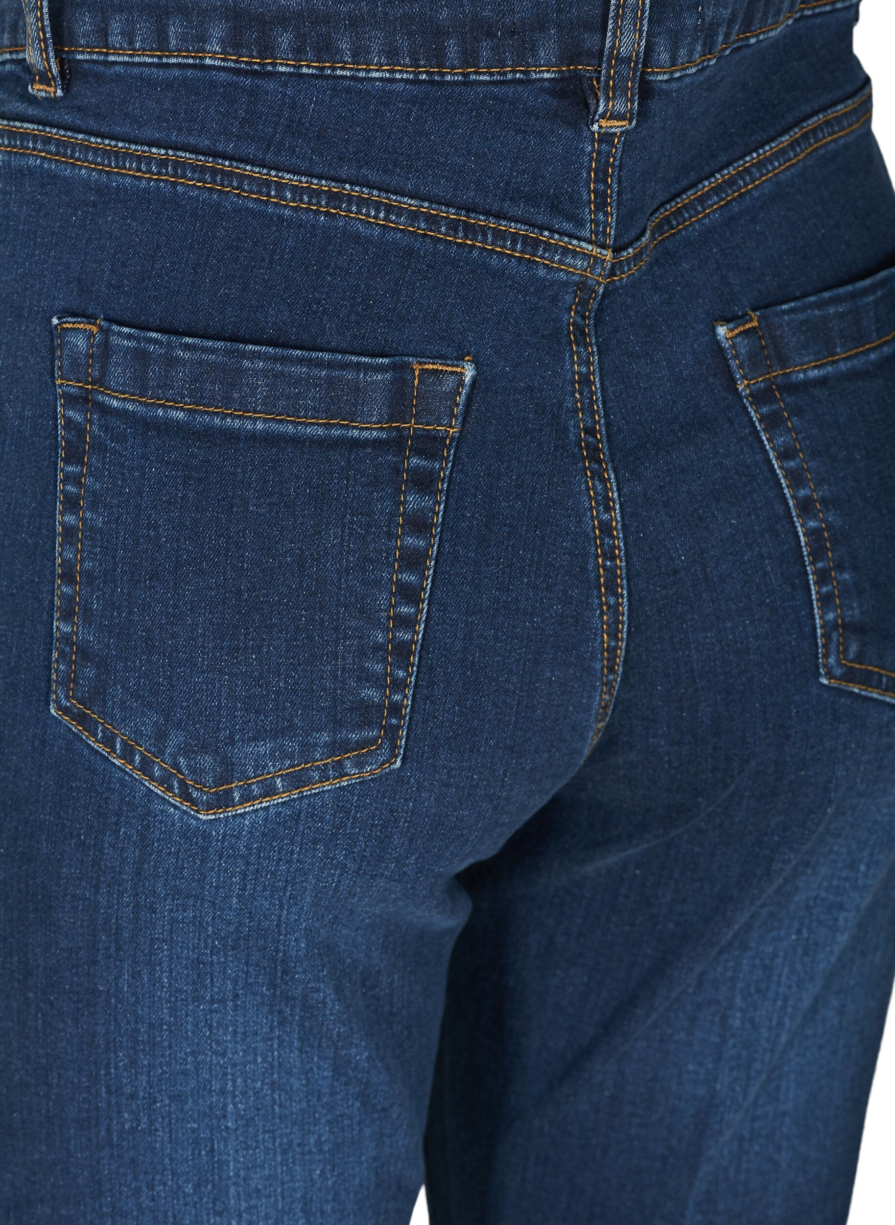 Zizzi Ellen bootcut jeans met hoge taille, Blauw, Packshot image number 3