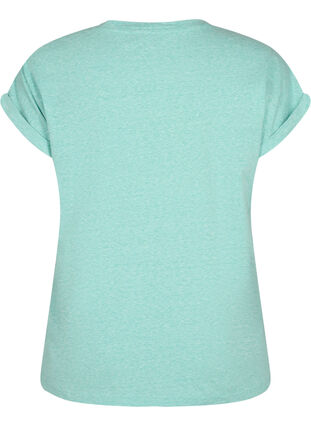 Gemêleerd T-shirt met korte mouwen, Turquoise Mél, Packshot image number 1