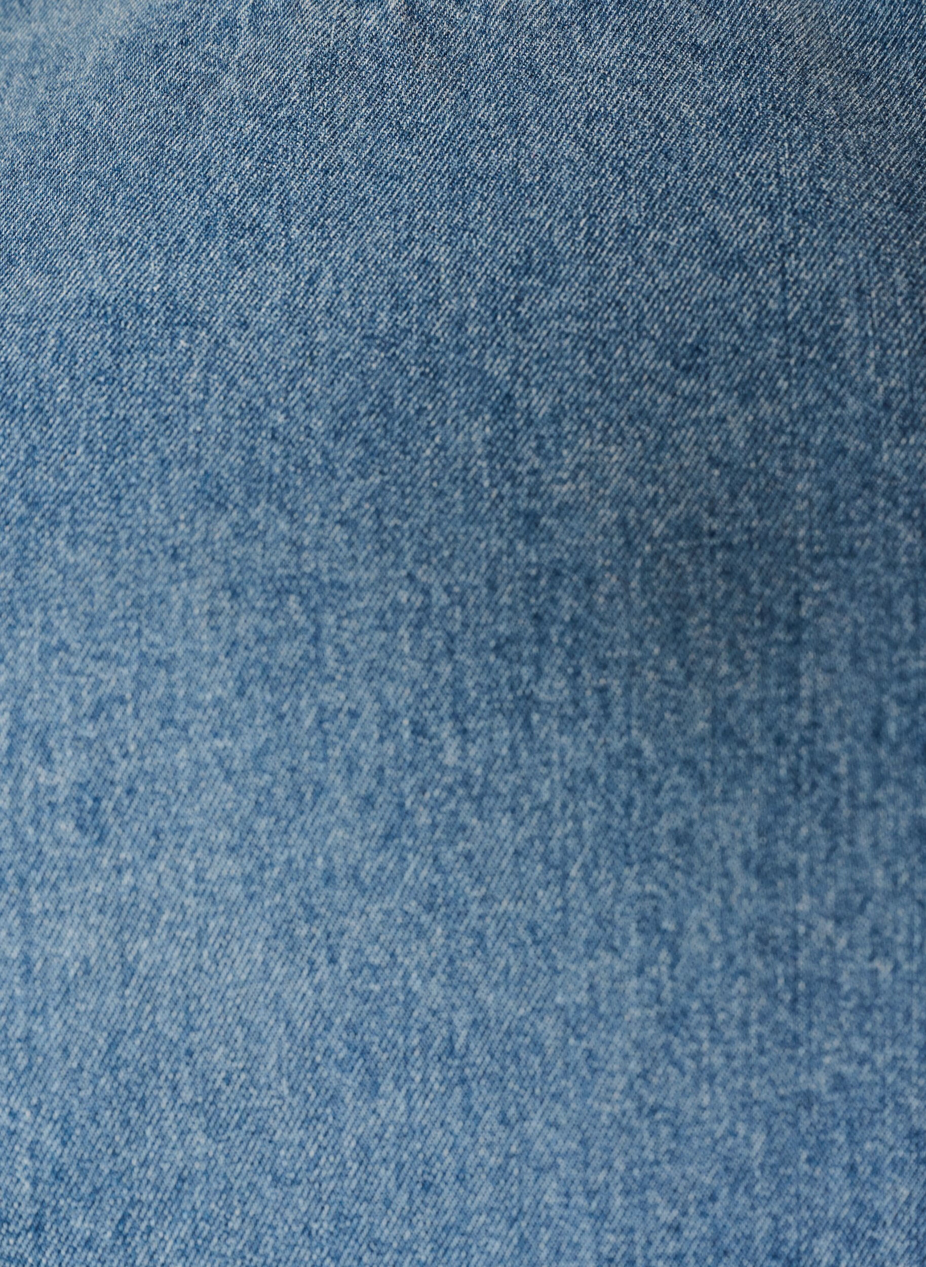 Zizzi Denim blouse met korte mouwen en broderie anglaise, Blauw, Packshot image number 2
