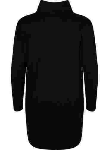 Tuniek met lange mouwen en hoge hals, Black, Packshot image number 1