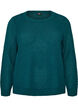 Gebreide blouse met een opengewerkt structuurpatroon, Groen, Packshot image number 0