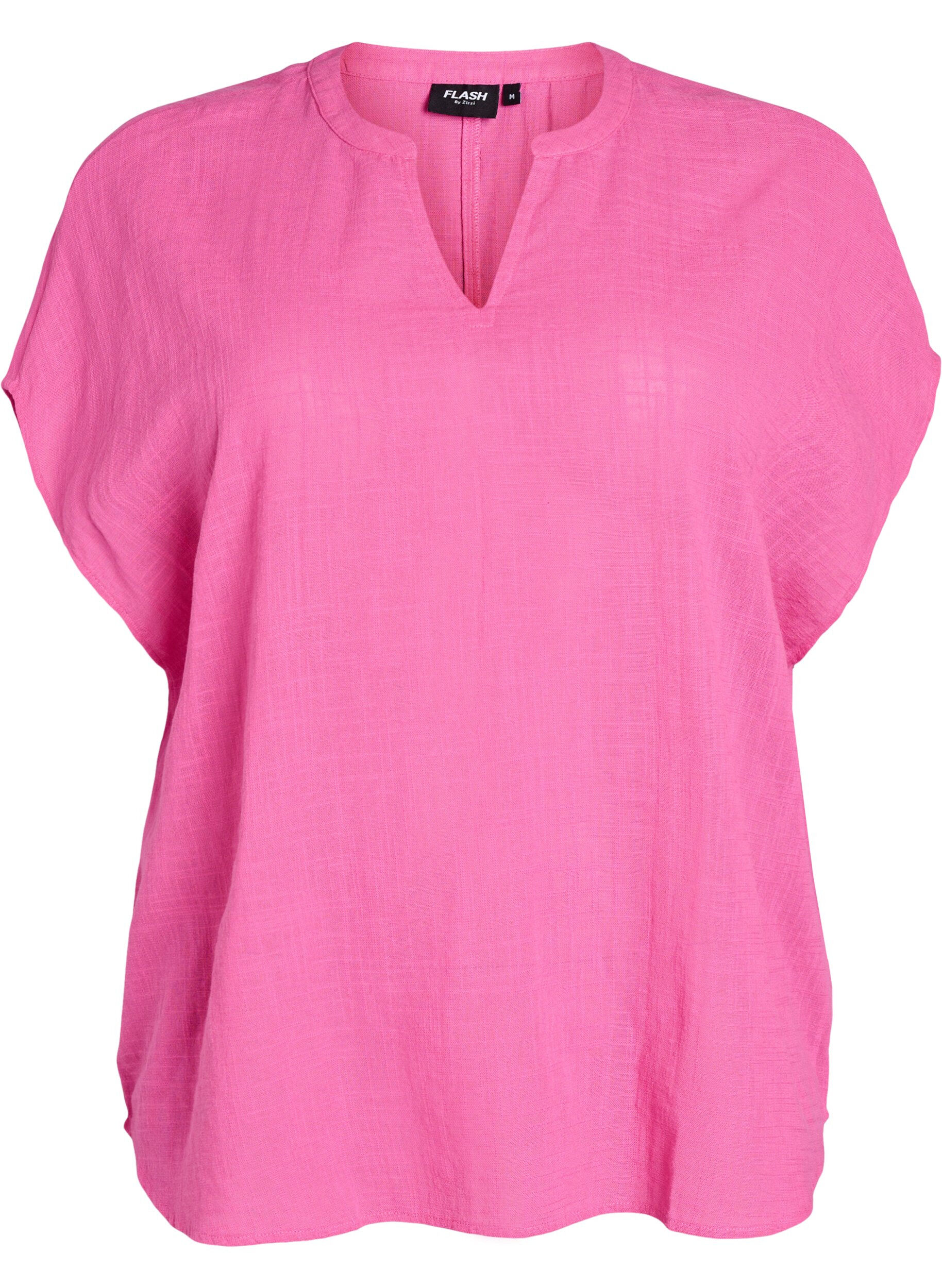 Zizzi FLASH - Losse blouse met kapmouwen, Roze, Packshot image number 0