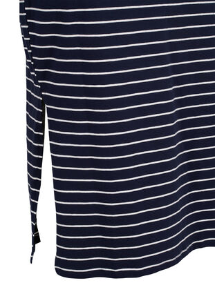 Lange katoenen rok met split, Blue Stripe, Packshot image number 3