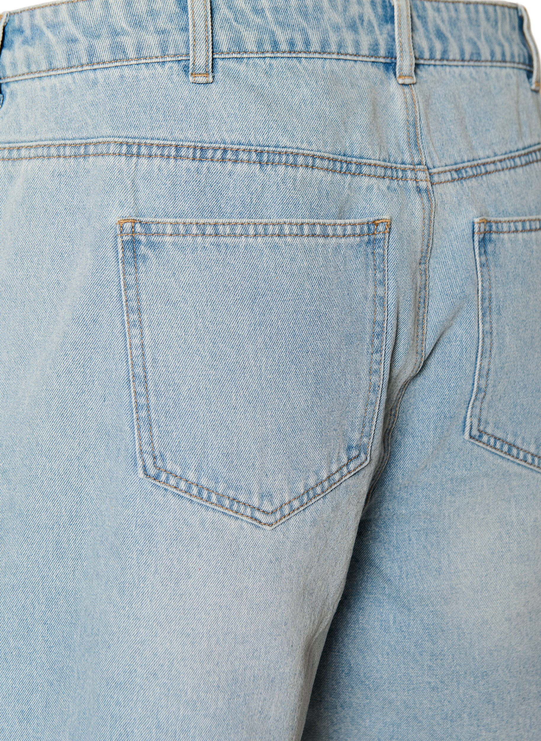 ZizziDenim skort met overslag en hoge taille, Blauw, Packshot image number 3