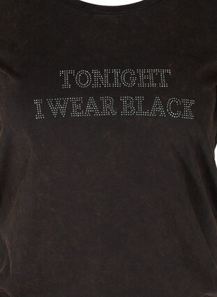 T-shirt van biologisch katoen met smokwerk, Black, Packshot image number 2