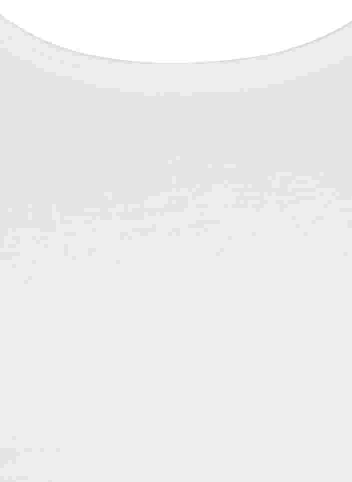 Effen gekleurd basic top in katoen, Bright White, Packshot image number 2