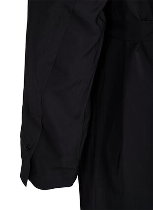 Viscose jurk met knopen en riem, Black, Packshot image number 3