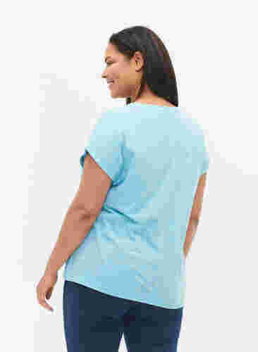 Gemêleerd t-shirt met korte mouwen, Blue Atoll Mél, Model image number 1