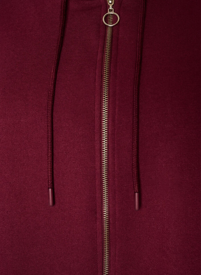Lang vest met capuchon en ritssluiting, Rood, Packshot image number 2