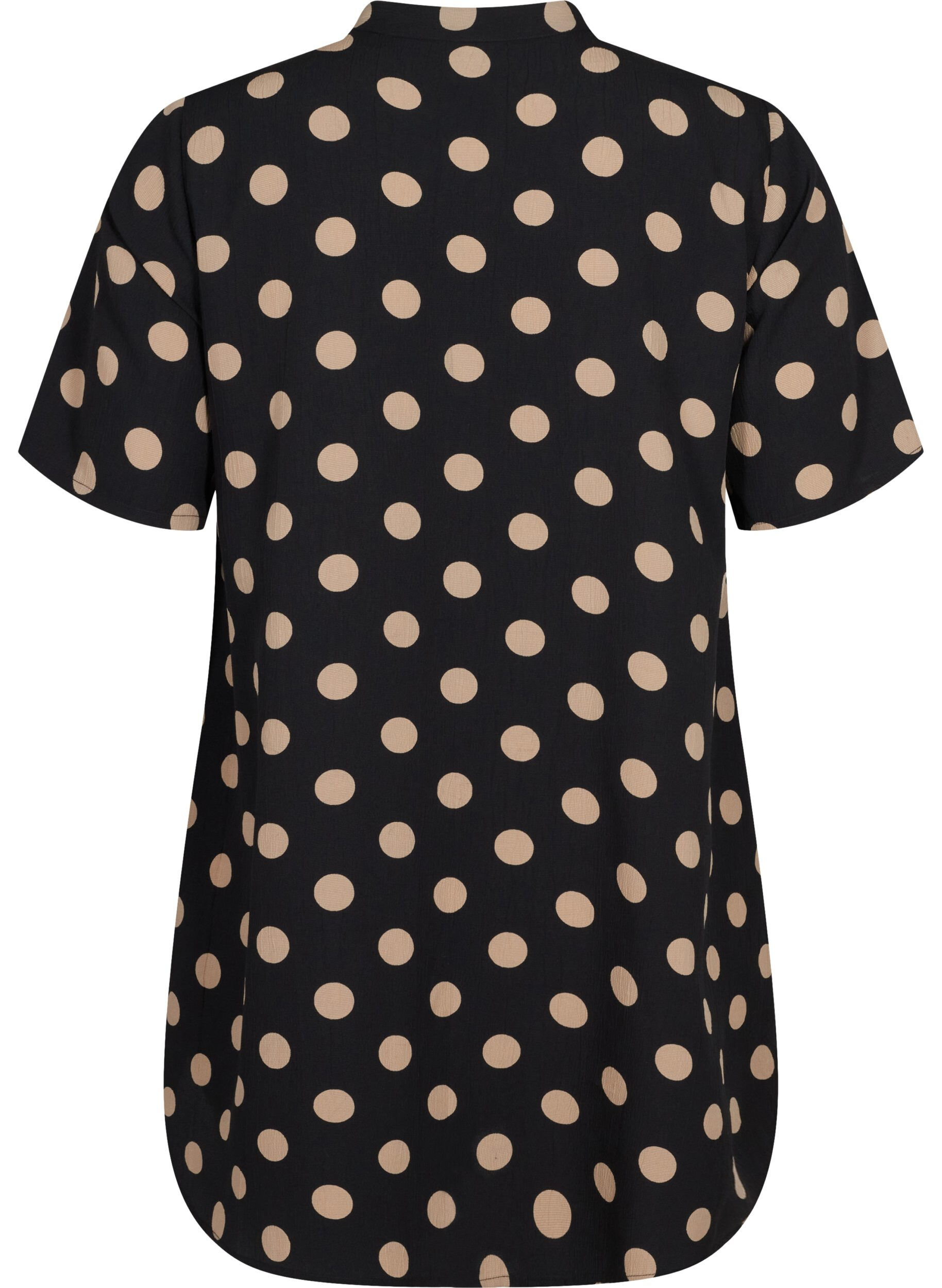 Zizzi FLASH - Bloemen tuniek met korte mouwen, Black Brown Dot, Packshot image number 1