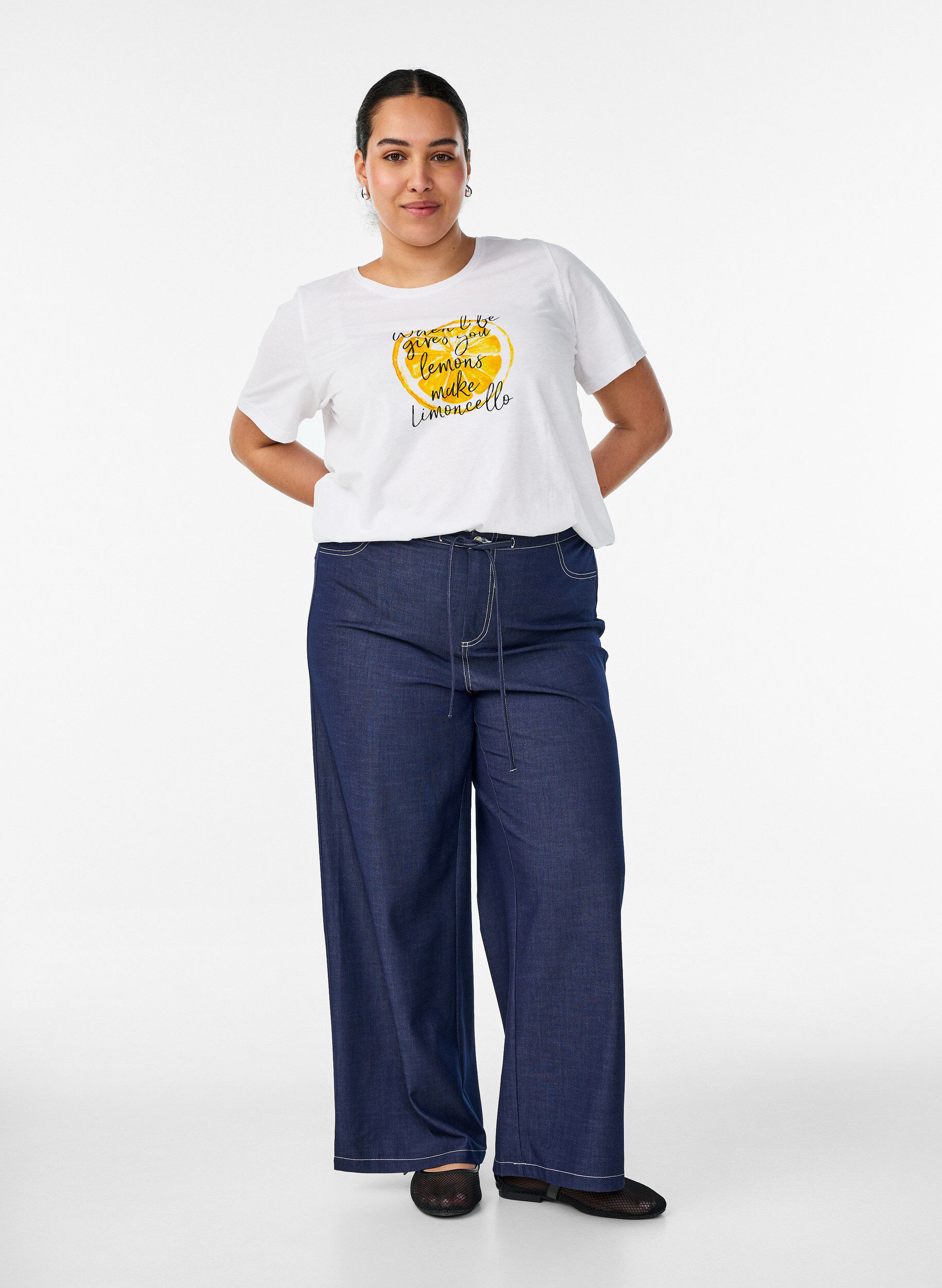 ZizziT-shirt met motief, Wit, Model image number 1