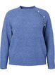 Gem&ecirc;leerde pullover met parelknopen, Coastal Fjord Mel., Packshot image number 0