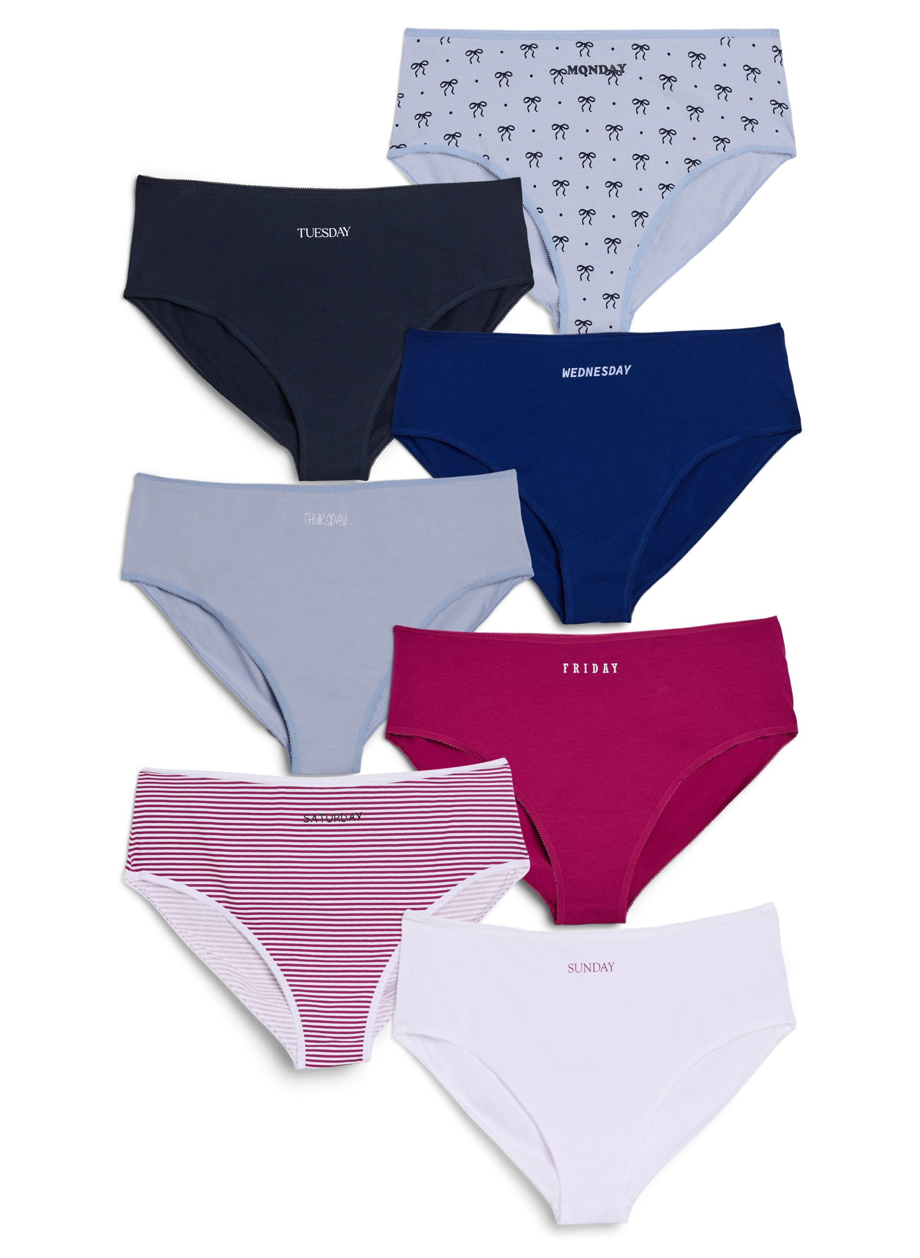 Zizzi 7-pack panties met normale taille, Blauw, Packshot image number 0