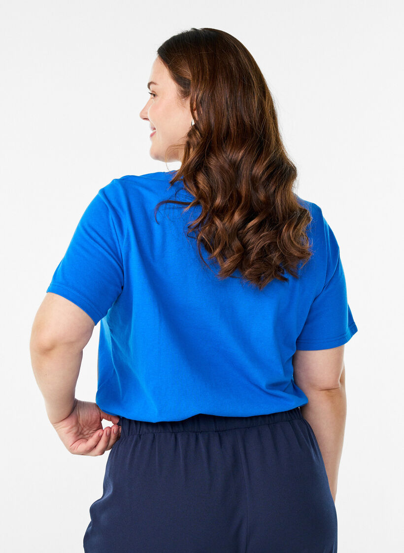 T-shirt met print, Blauw, Model image number 2