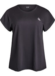 Effen gekleurd trainingsshirt, Zwart