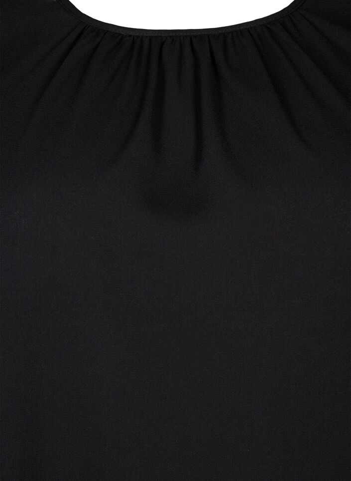 Blouse met lange mouwen en gehaakte details, Black, Packshot image number 2
