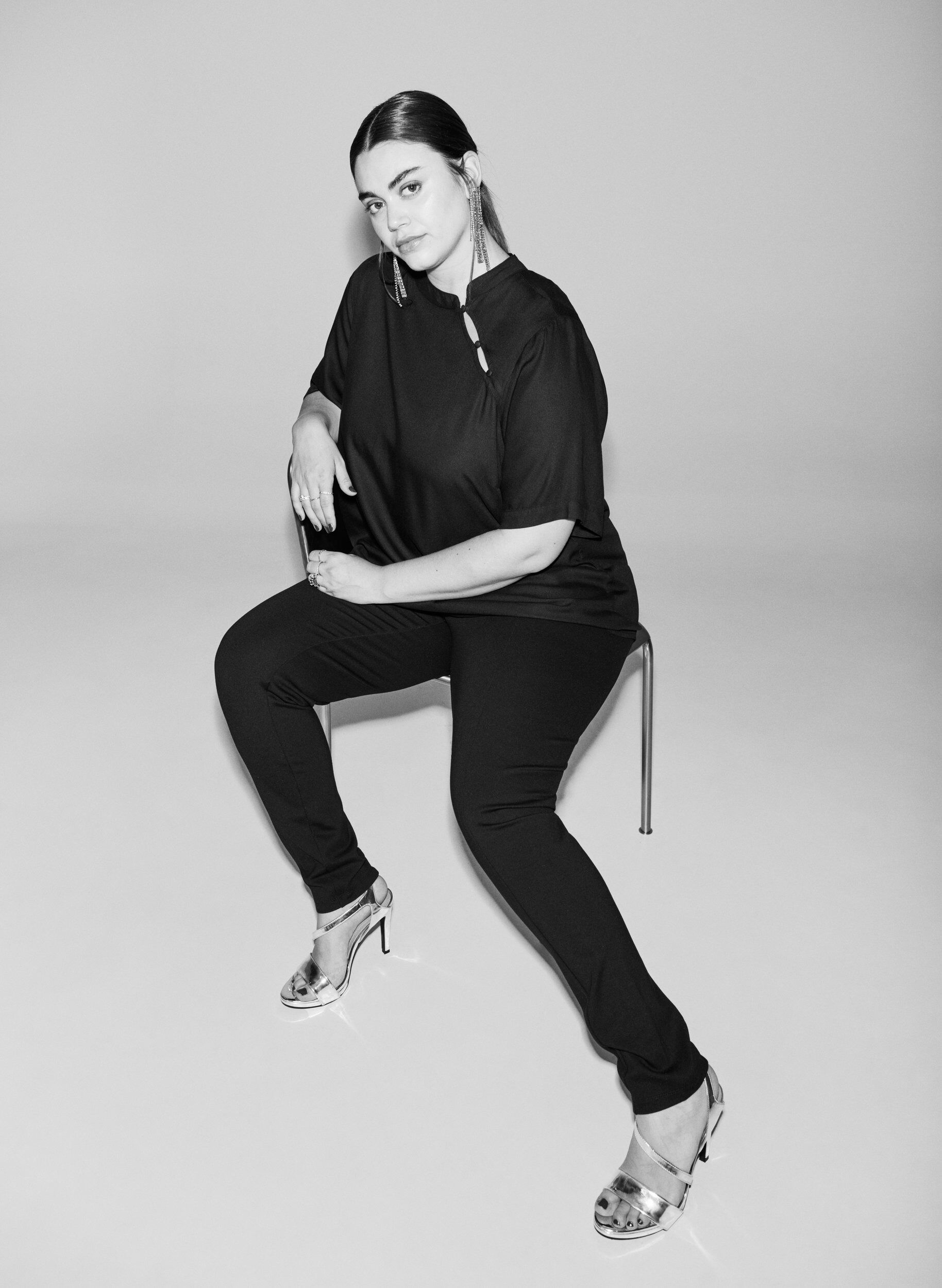 Zizzi Legging met breed elastiek in de taille, Zwart, Image image number 0