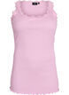Top met kanten rand, Roze, Packshot image number 0