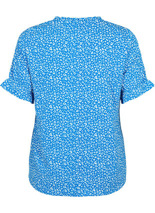 Korte mouw blouse met print , Blue Ditsy, Packshot image number 1