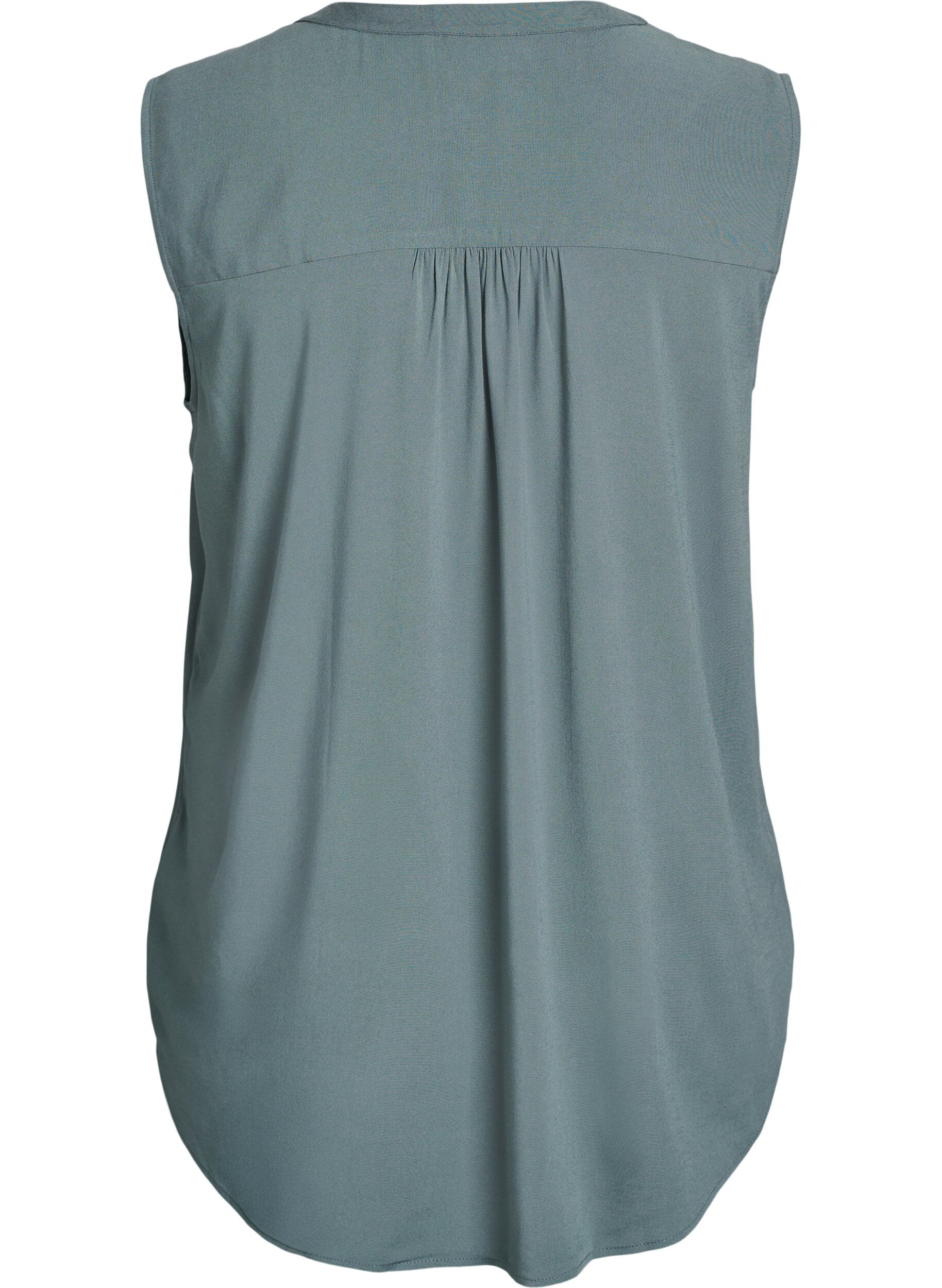 Zizzi Mouwloze viscose blouse, Groen, Packshot image number 1