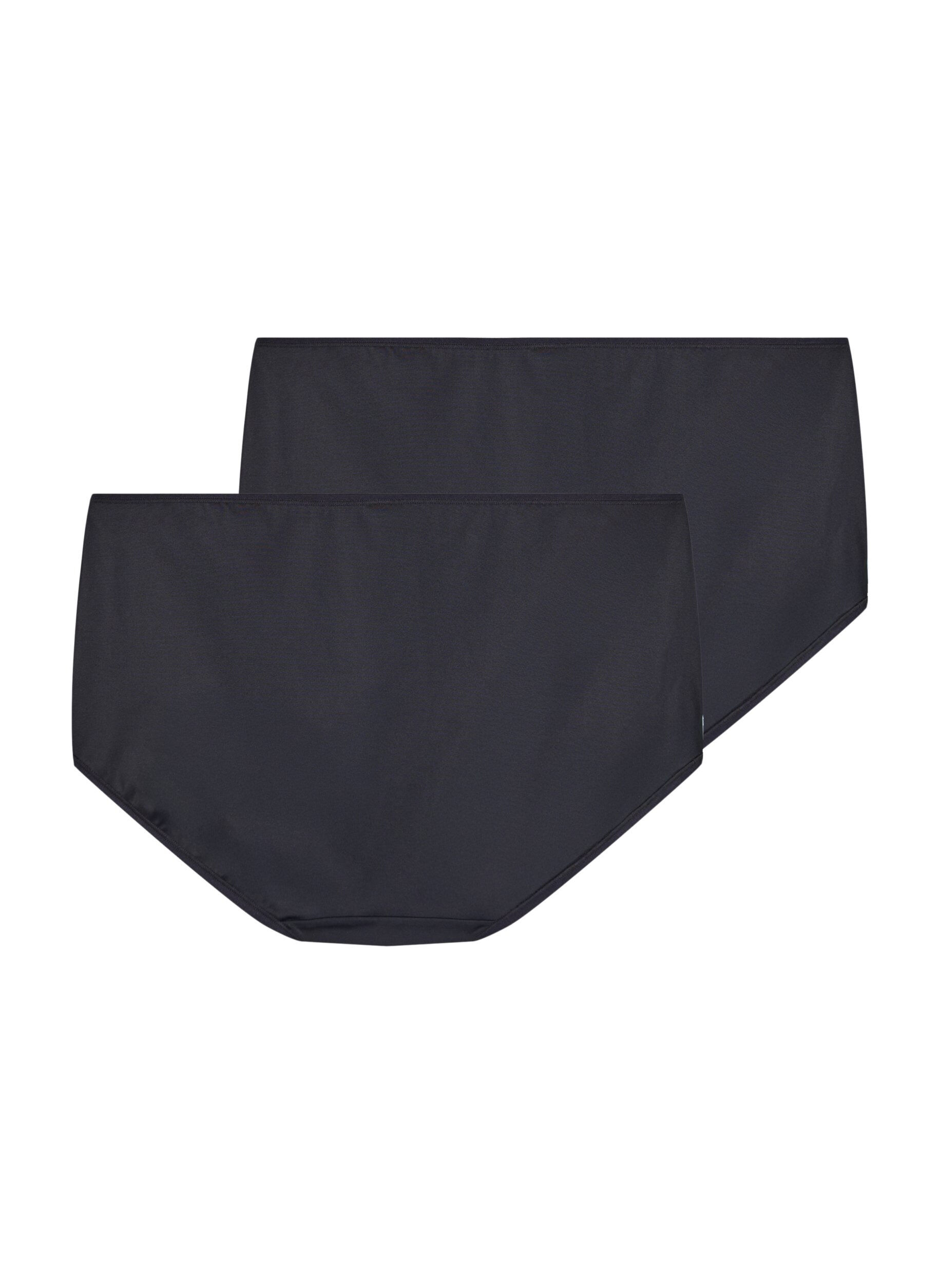 Zizzi 2-pack slip met normale taille, Zwart, Packshot image number 1