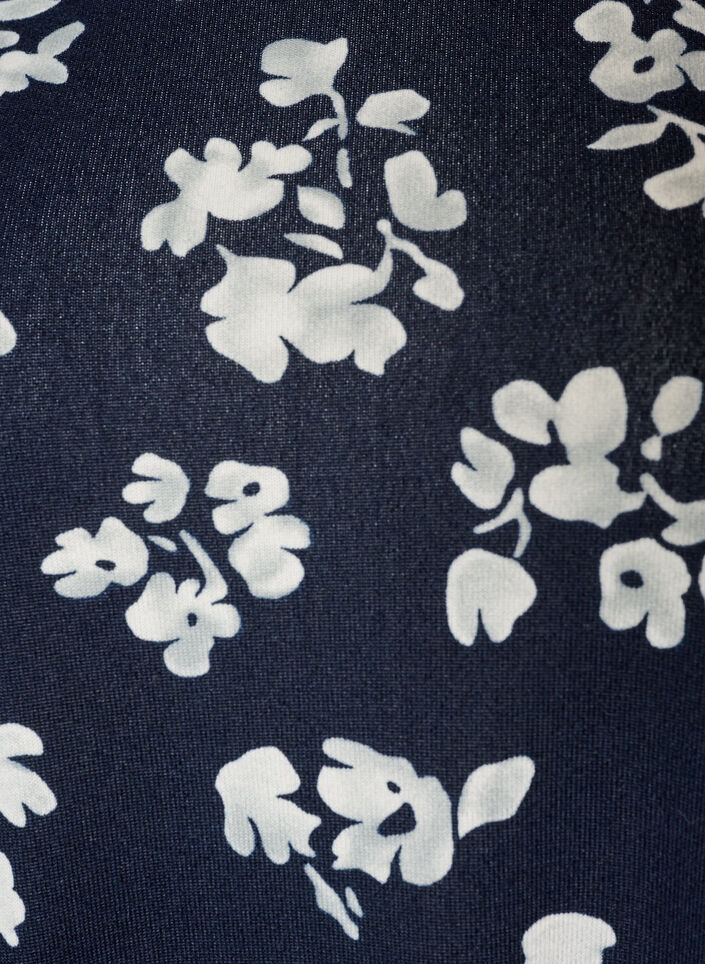 Gebloemde blouse met lange mouwen, Blauw, Packshot image number 2
