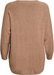 Lange gebreide blouse met balknopen, Bruin, Packshot image number 1
