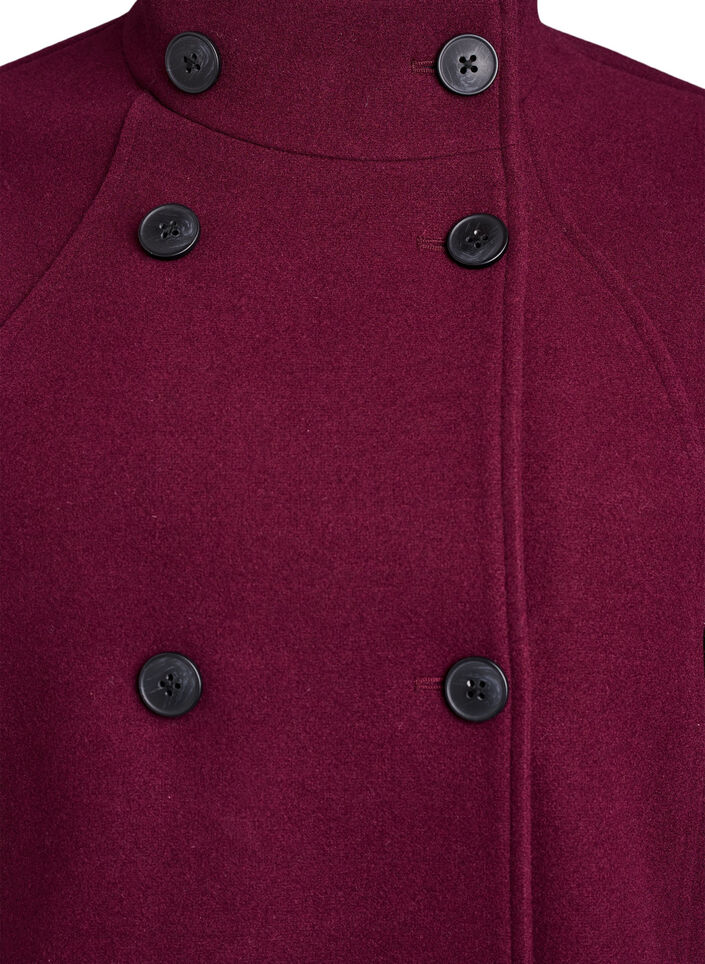 Korte jas met A-lijn vorm, Donker Bordeaux, Packshot image number 2
