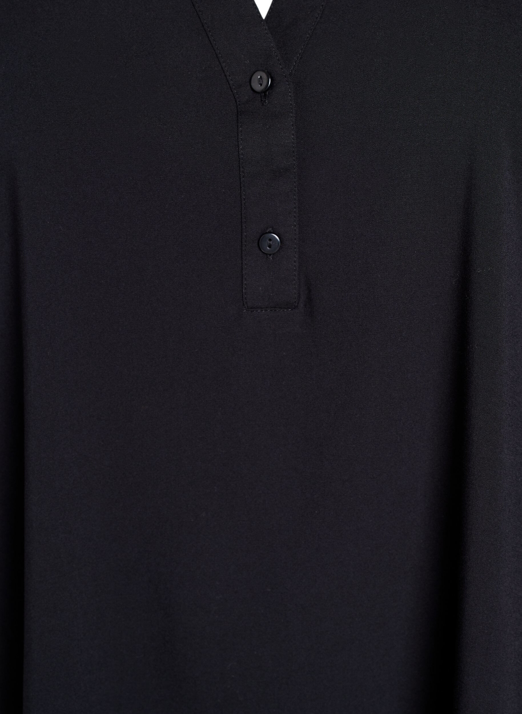 Zizzi FLASH - Mouwloze viscose blouse, Zwart, Packshot image number 2