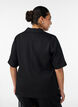 Polkadot blouse met revers, Zwart, Model image number 2