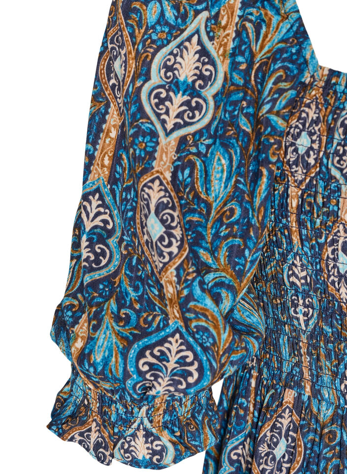 Zomerjurk in viscose met paisley print, Blauw, Packshot image number 3