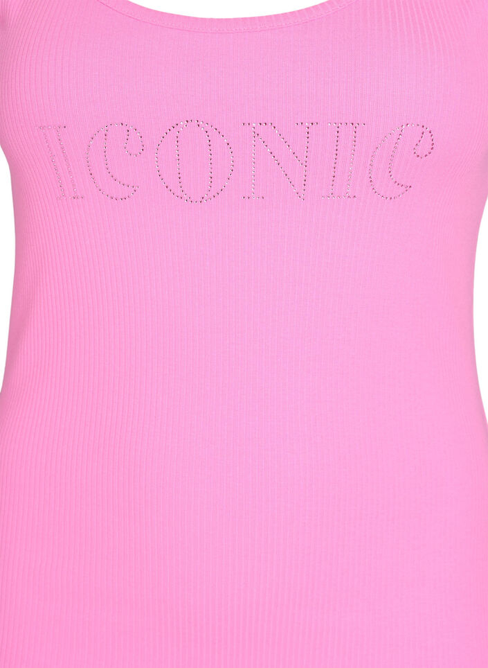 Tanktop met strass steentjes en slanke pasvorm, Roze, Packshot image number 2