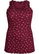 Top met print en kanten rand, Rood, Packshot image number 0